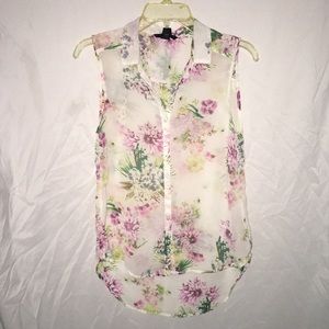 H&M high low floral blouse